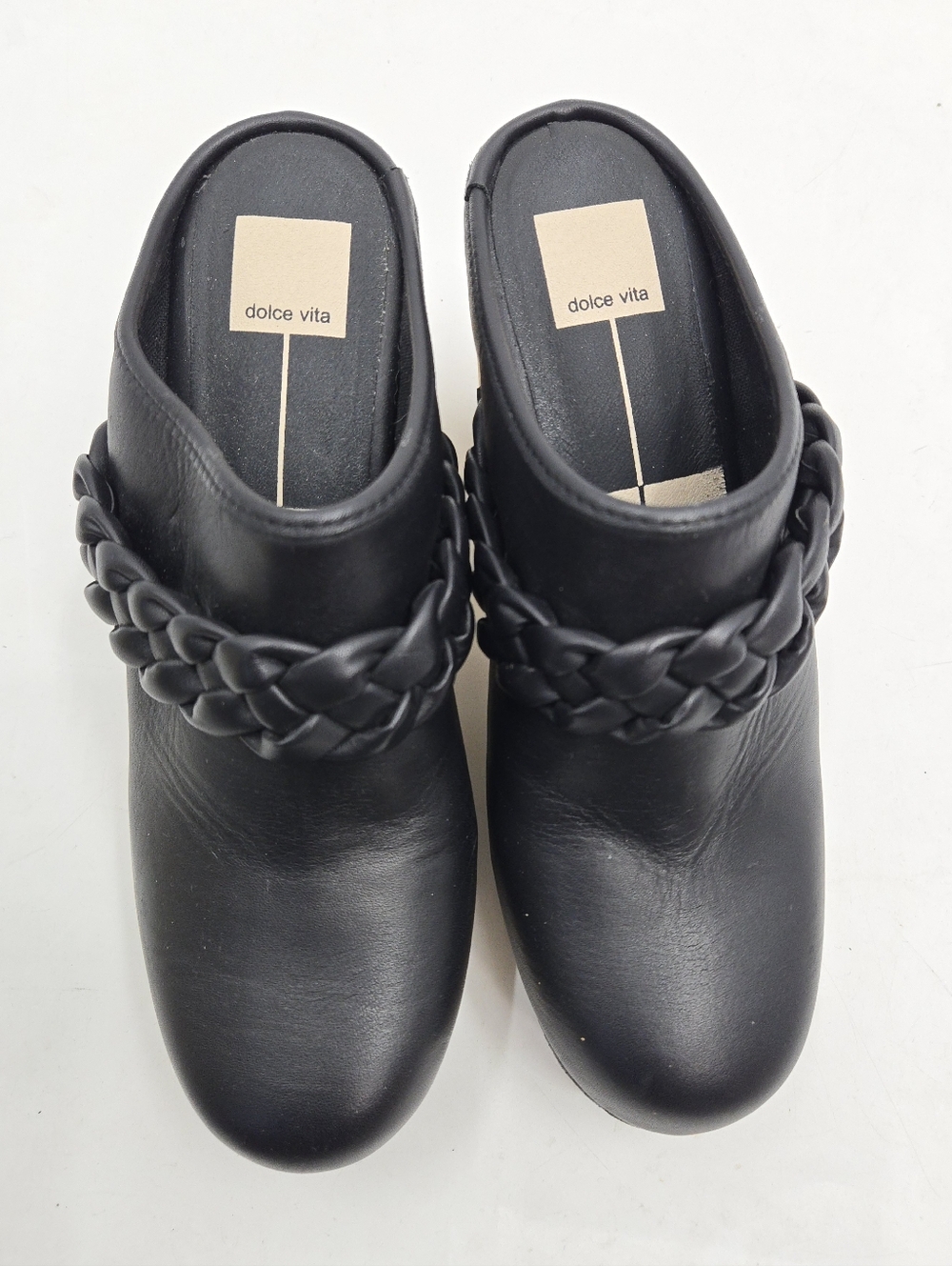 Dolce Vita Hila Black Leather Clogs - Picture 3 of 14